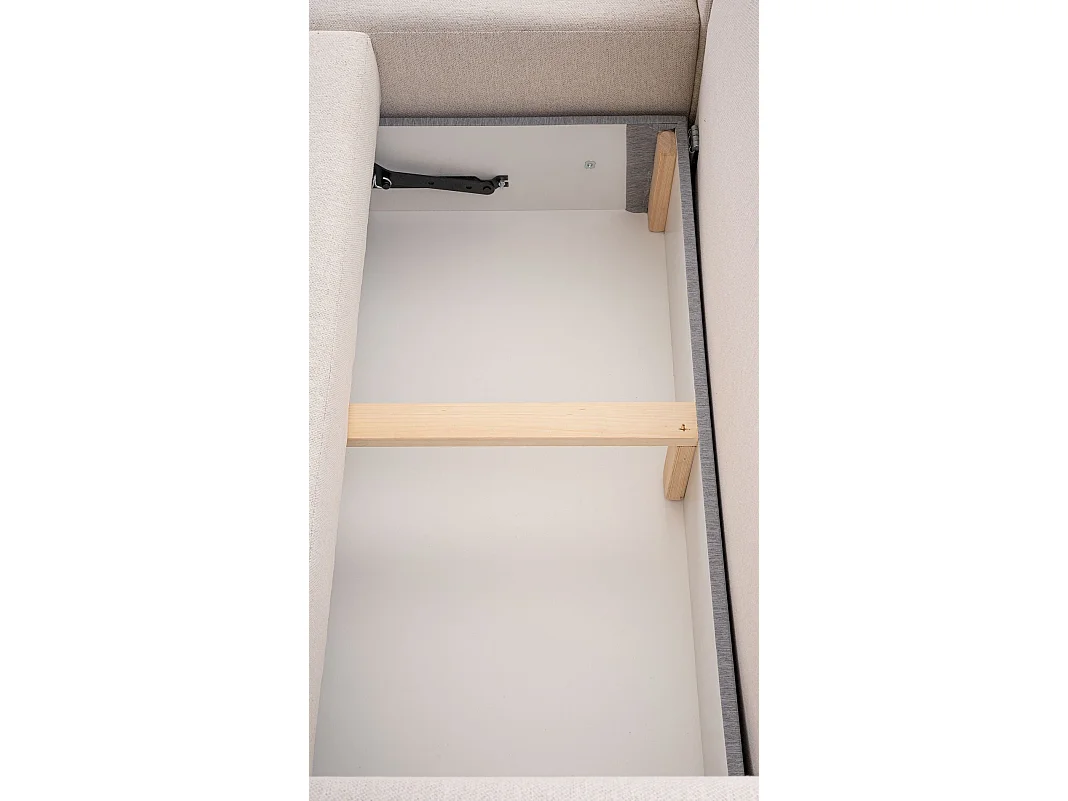 Canapé d'angle convertible 3 places en tissu beige KASSIAN