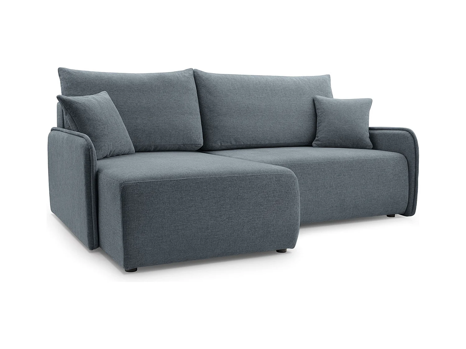 Canapé d'angle convertible – en tissu chenille gris foncé – côté gauche – NETARRO