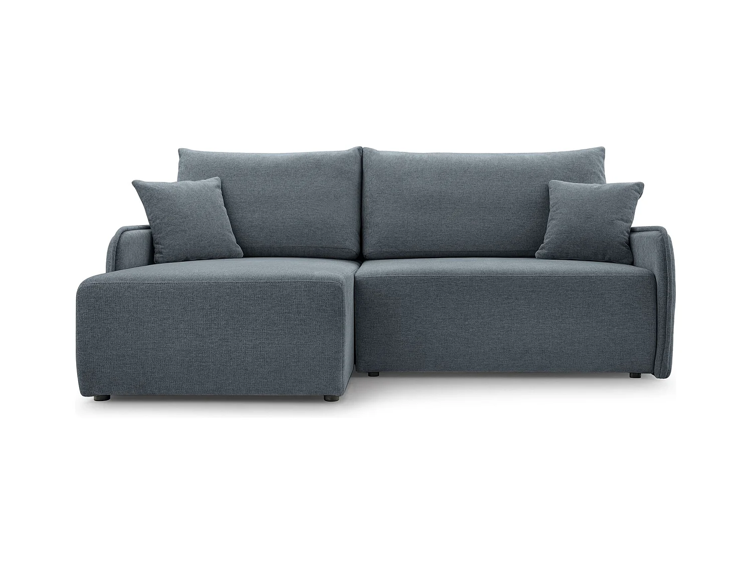 Canapé d'angle convertible – en tissu chenille gris foncé – côté gauche – NETARRO