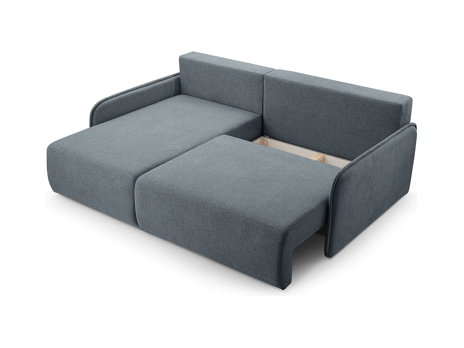 Canapé d'angle convertible – en tissu chenille gris foncé – côté gauche – NETARRO