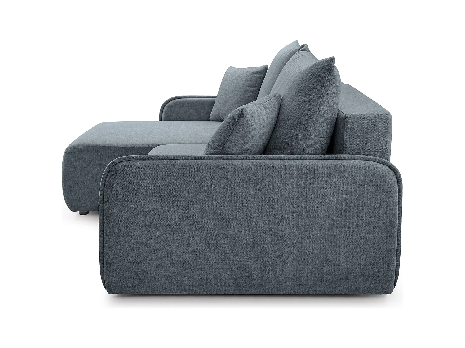 Canapé d'angle convertible – en tissu chenille gris foncé – côté gauche – NETARRO