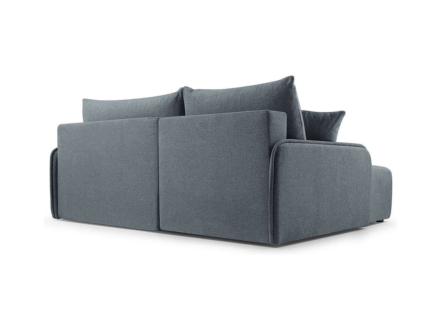 Canapé d'angle convertible – en tissu chenille gris foncé – côté gauche – NETARRO