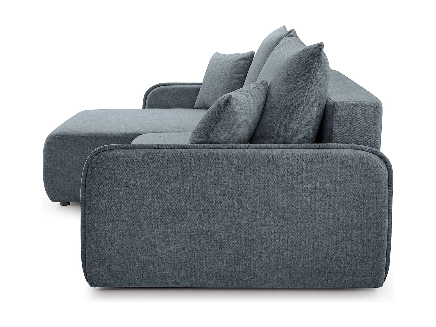 Ecksofa mit Schlaffunktion - Chenille - dunkelgrau - links - NETARRO