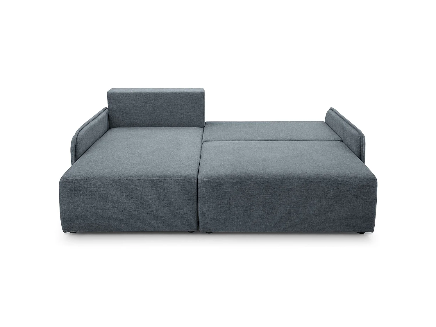 Canapé d'angle convertible 3 places en tissu chenille gris foncé
