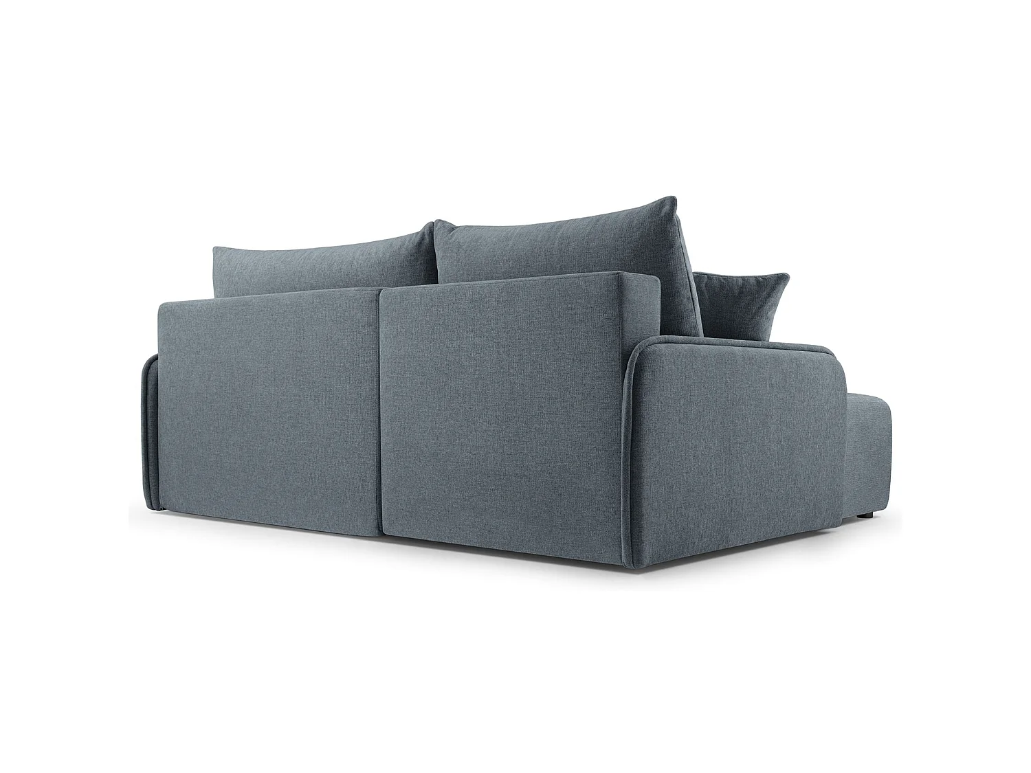 Canapé d'angle convertible 3 places en tissu chenille gris foncé