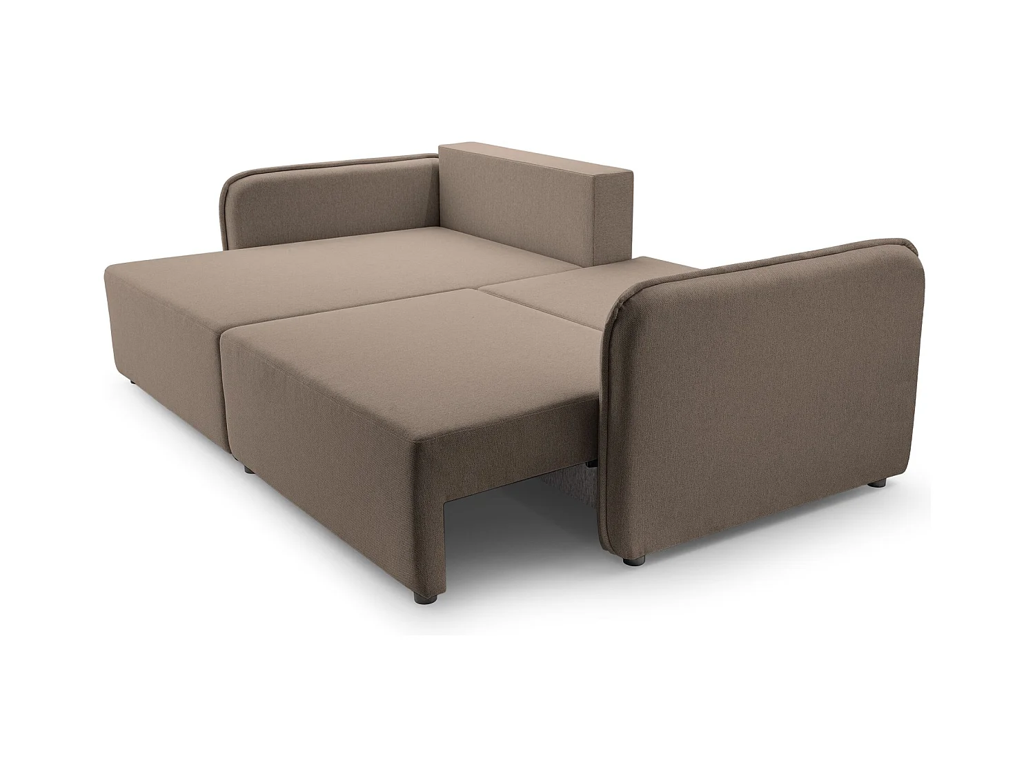 Ecksofa mit Schlaffunktion - Bettkasten - hellbraun - links - KASSIAN