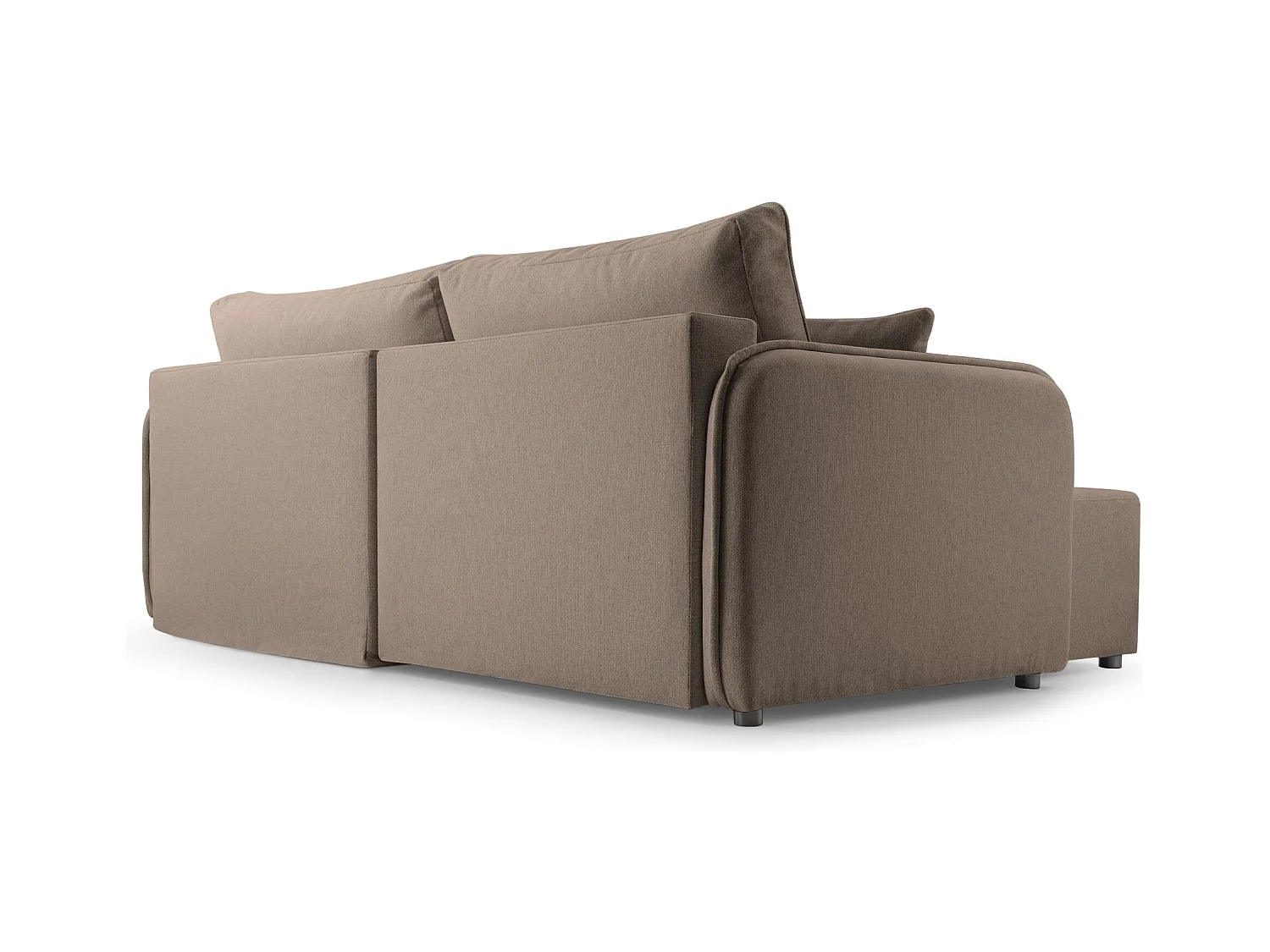 Ecksofa mit Schlaffunktion - Bettkasten - hellbraun - links - KASSIAN