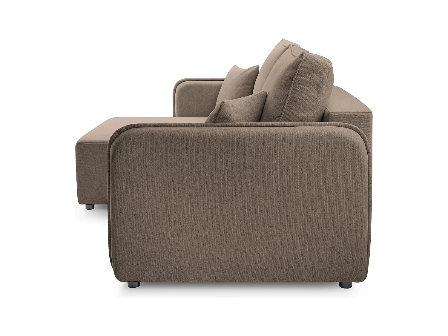 Ecksofa mit Schlaffunktion - Bettkasten - hellbraun - links - KASSIAN