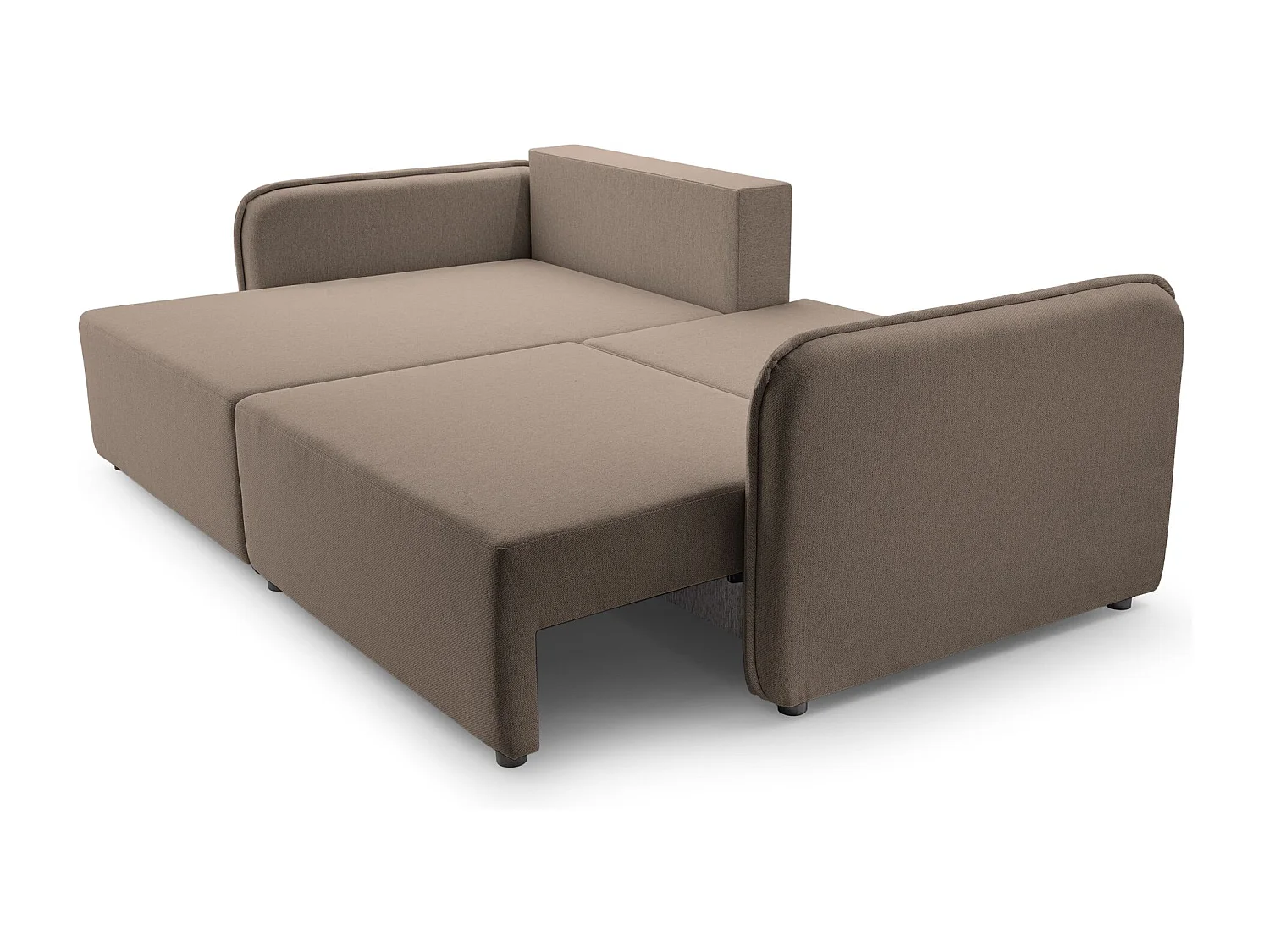 Canapé d'angle convertible – marron clair – côté gauche – KASSIAN