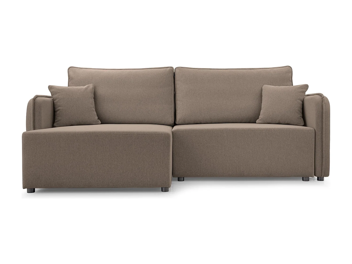 Canapé d'angle convertible – marron clair – côté gauche – KASSIAN