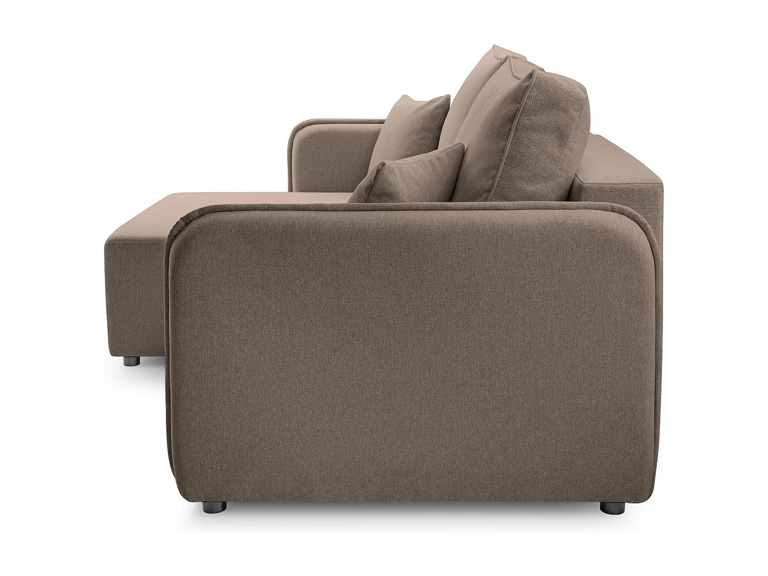 Canapé d'angle convertible – marron clair – côté gauche – KASSIAN