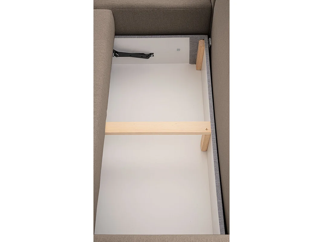 Canapé d'angle convertible – marron clair – côté gauche – KASSIAN