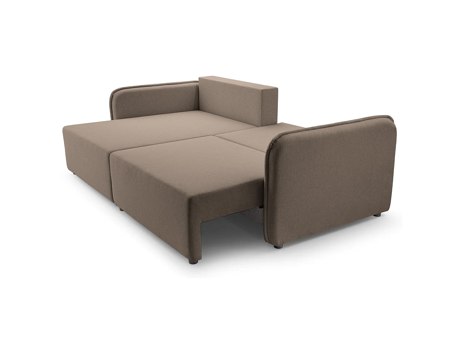 Canapé d'angle convertible 3 places en tissu marron KASSIAN