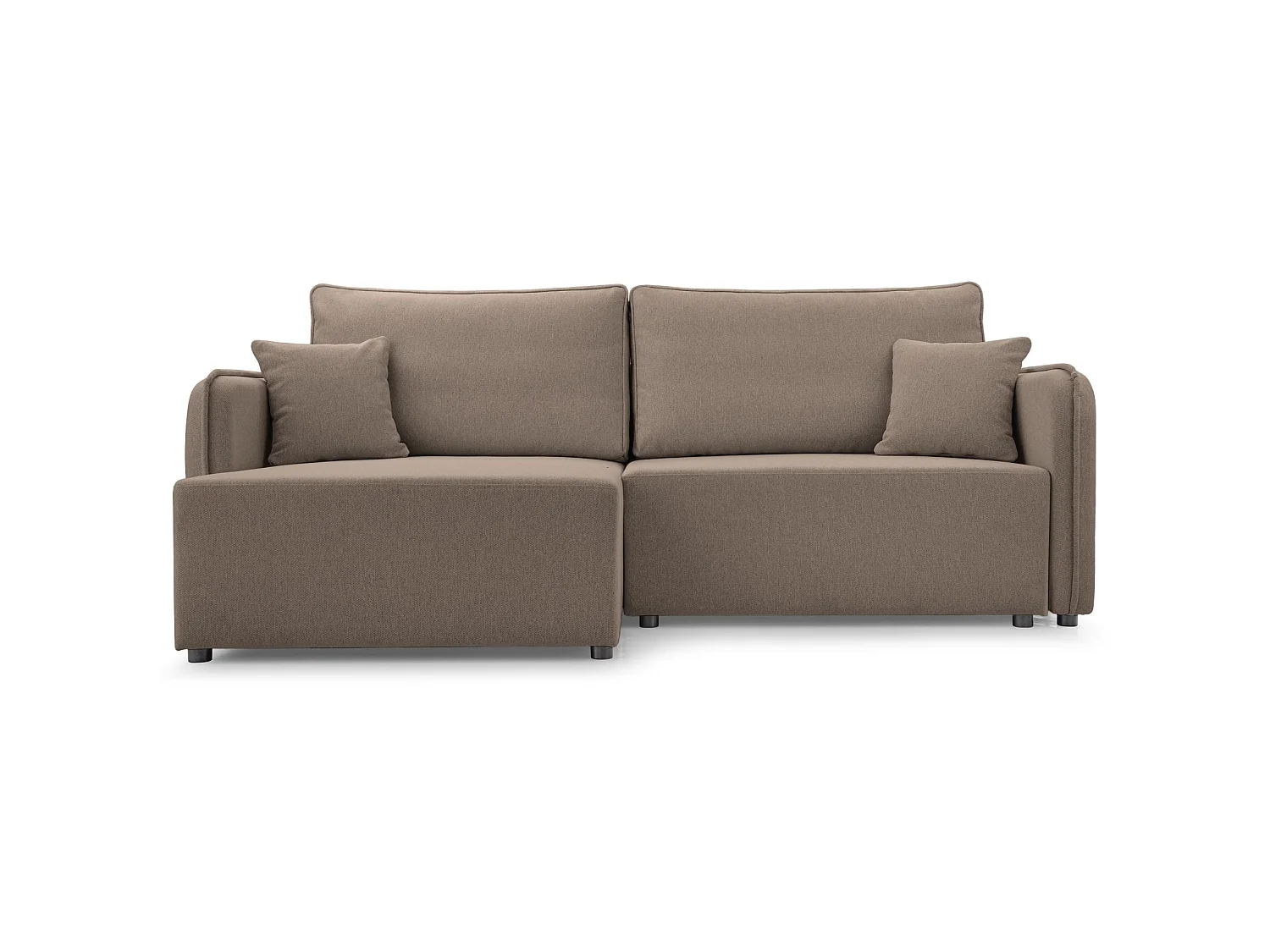 Canapé d'angle convertible 3 places en tissu marron KASSIAN
