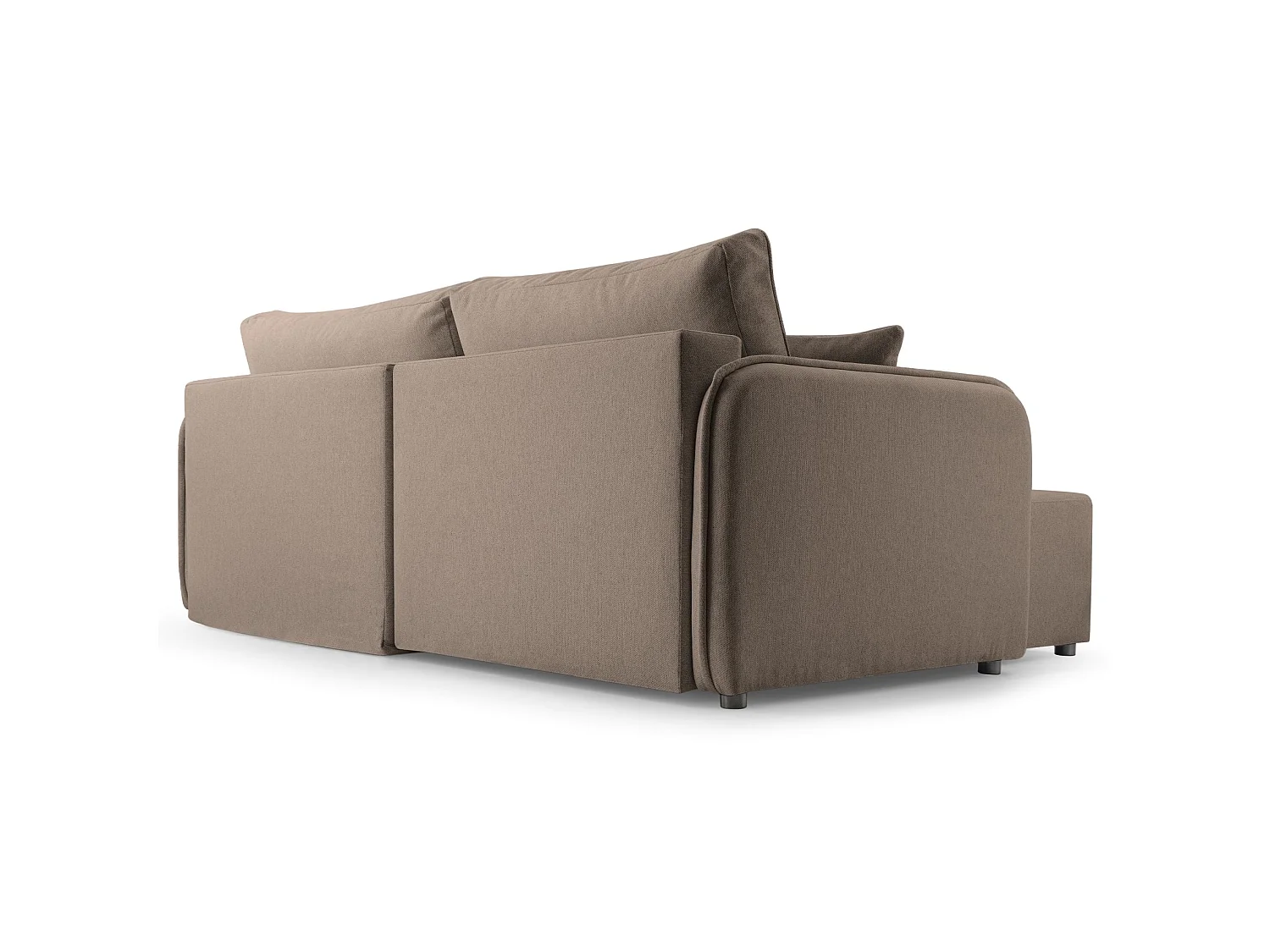 Canapé d'angle convertible 3 places en tissu marron KASSIAN