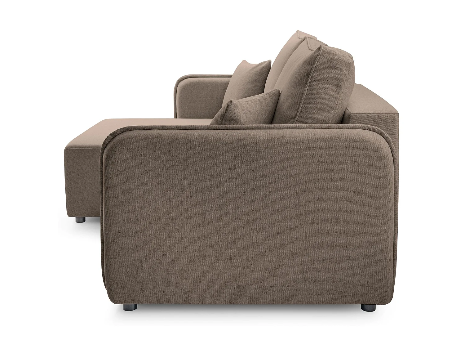 Canapé d'angle convertible 3 places en tissu marron KASSIAN