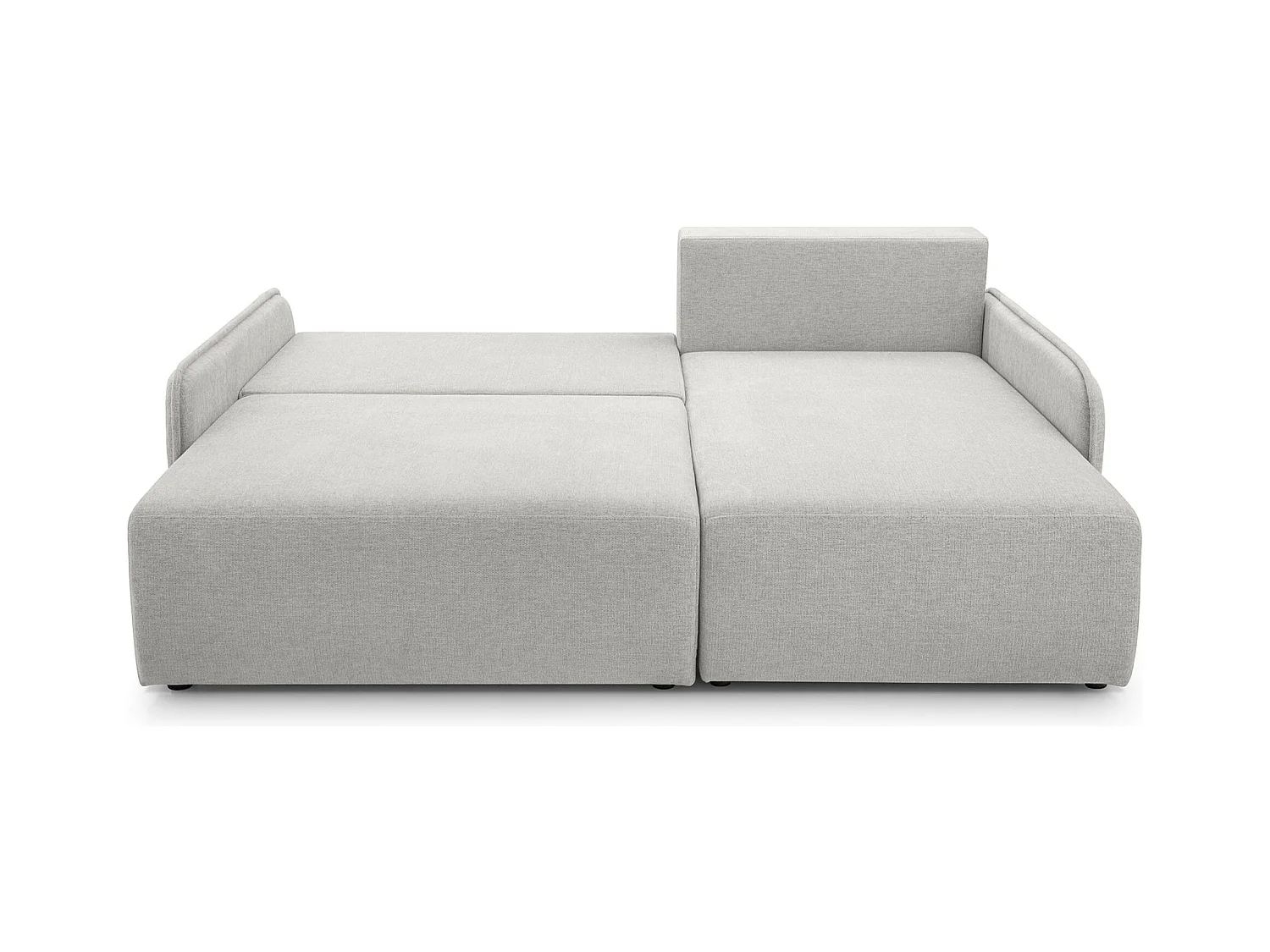 Ecksofa mit Schlaffunktion - Chenille - graubeige - rechts - NETARRO