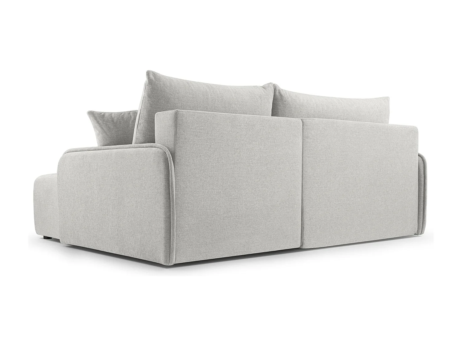 Ecksofa mit Schlaffunktion - Chenille - graubeige - rechts - NETARRO