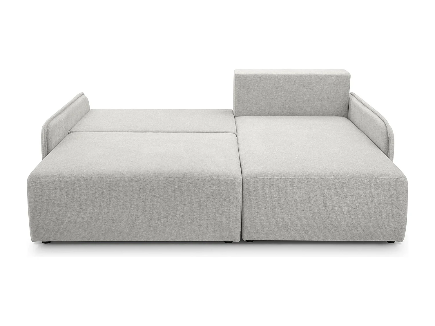 Ecksofa mit Schlaffunktion - Chenille - graubeige - rechts - NETARRO