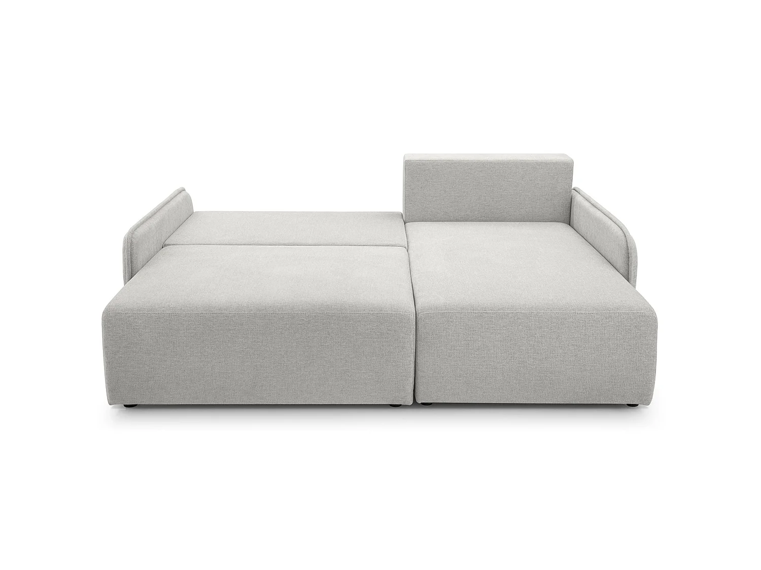 Canapé d'angle convertible 3 places en tissu chenille beige