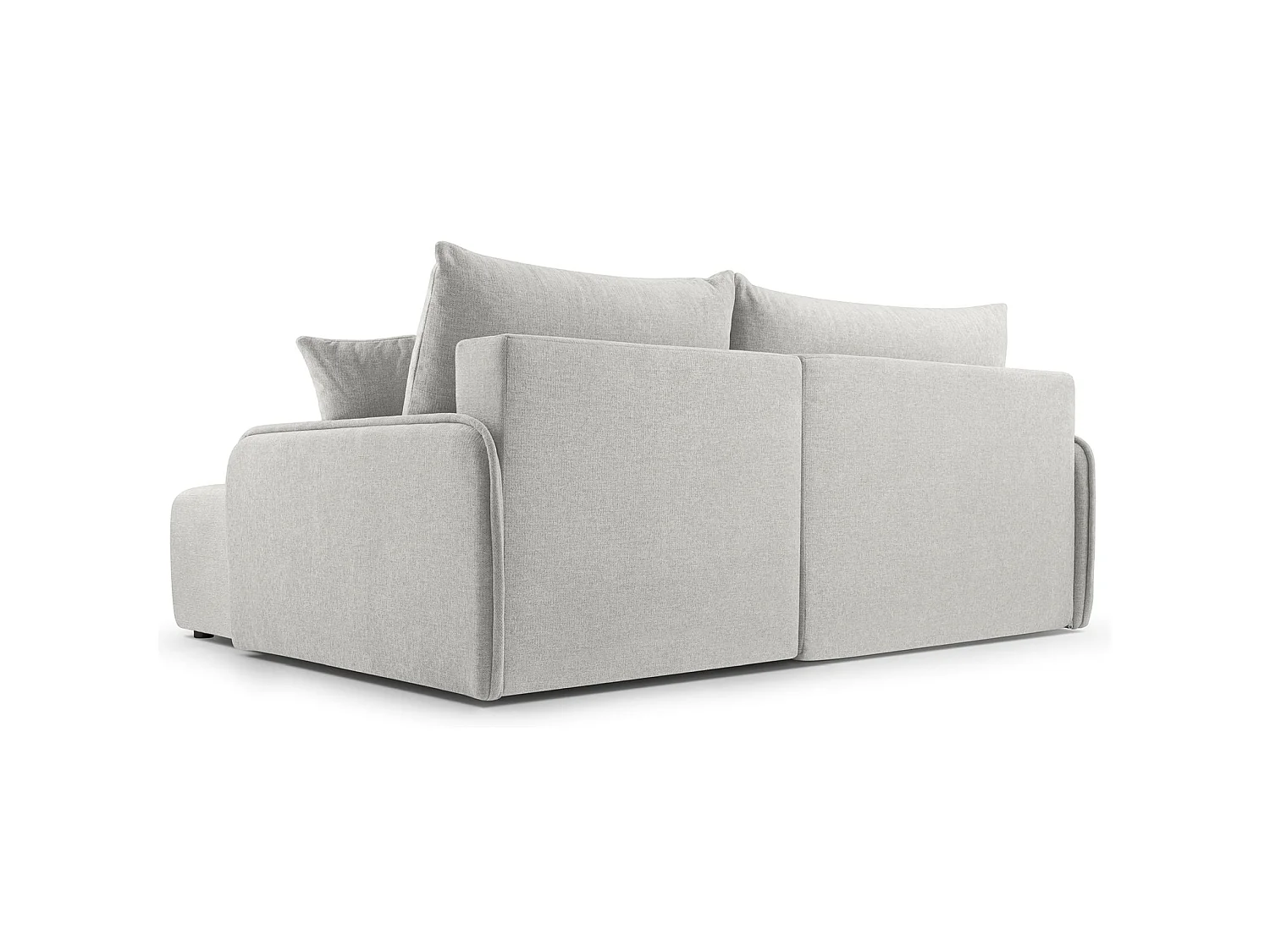 Canapé d'angle convertible 3 places en tissu chenille beige