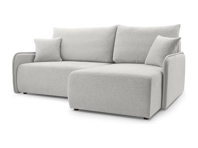 Ecksofa mit Schlaffunktion - Chenille - graubeige - rechts - NETARRO