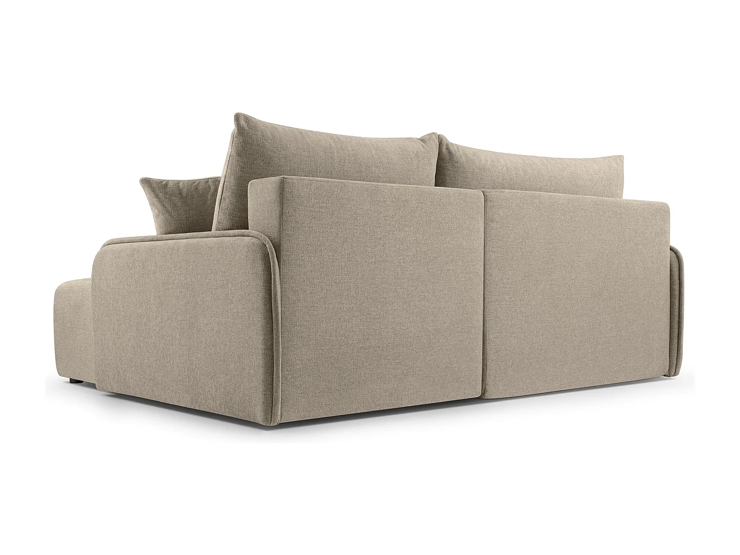 Canapé d'angle convertible – en tissu chenille beige foncé – côté droit – NETARRO