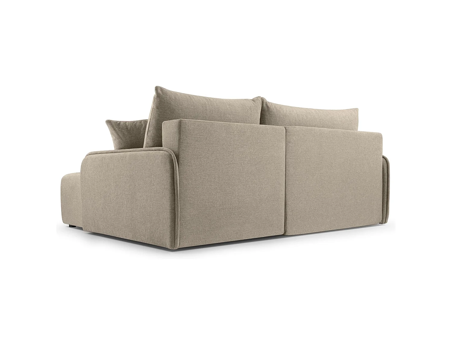 Canapé d'angle convertible 3 places en tissu chenille beige NETARRO