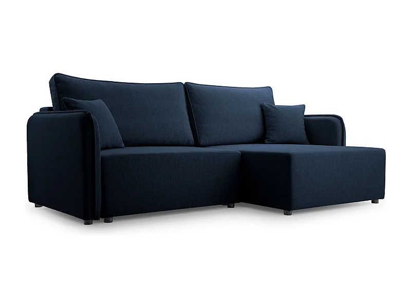 Canapé d'angle convertible – bleu marine – côté droit – KASSIAN