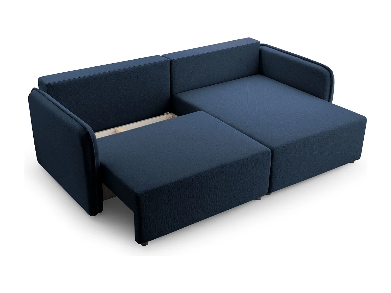 Canapé d'angle convertible – bleu marine – côté droit – KASSIAN