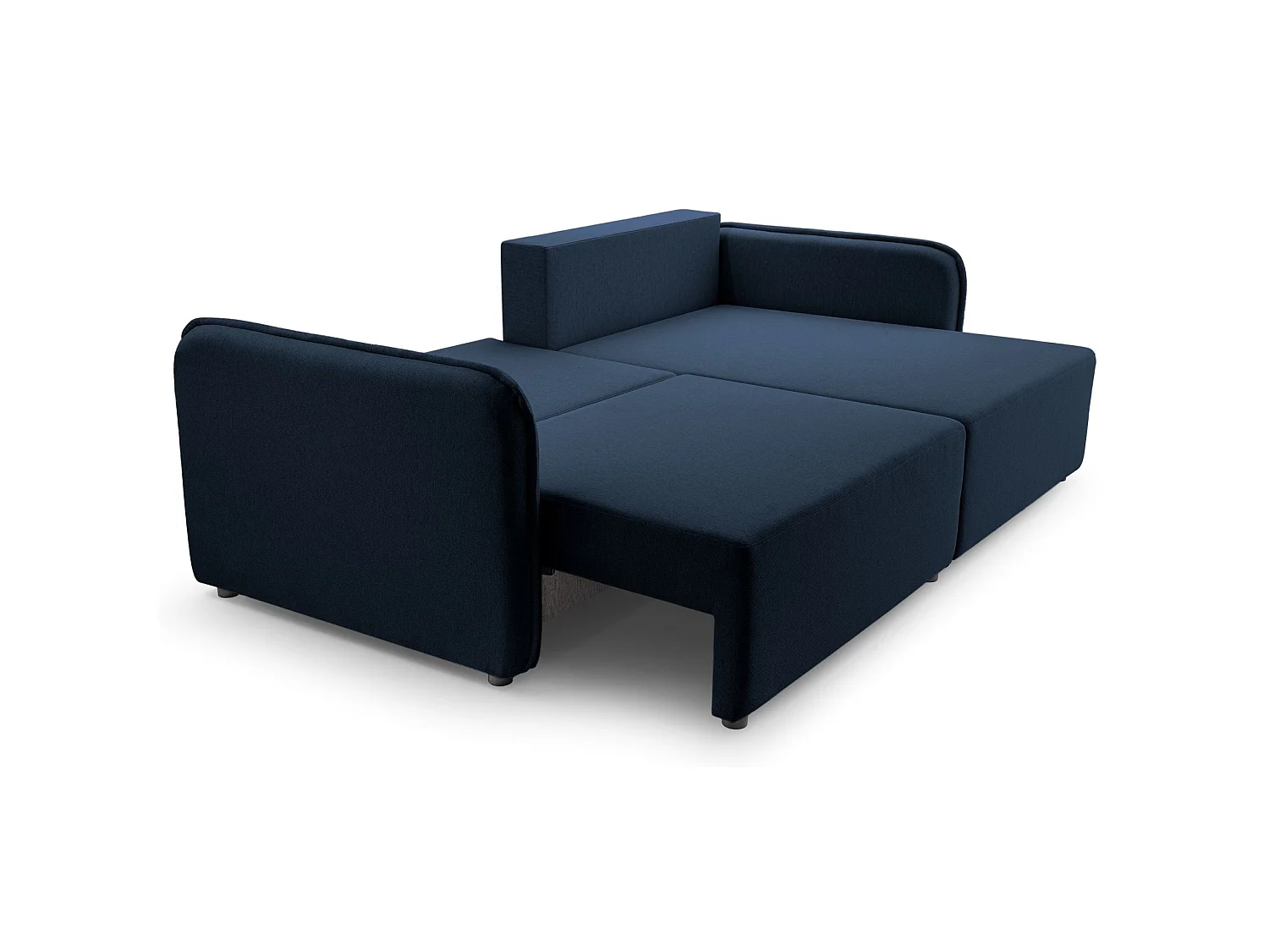 Canapé d'angle convertible 3 places en tissu bleu KASSIAN