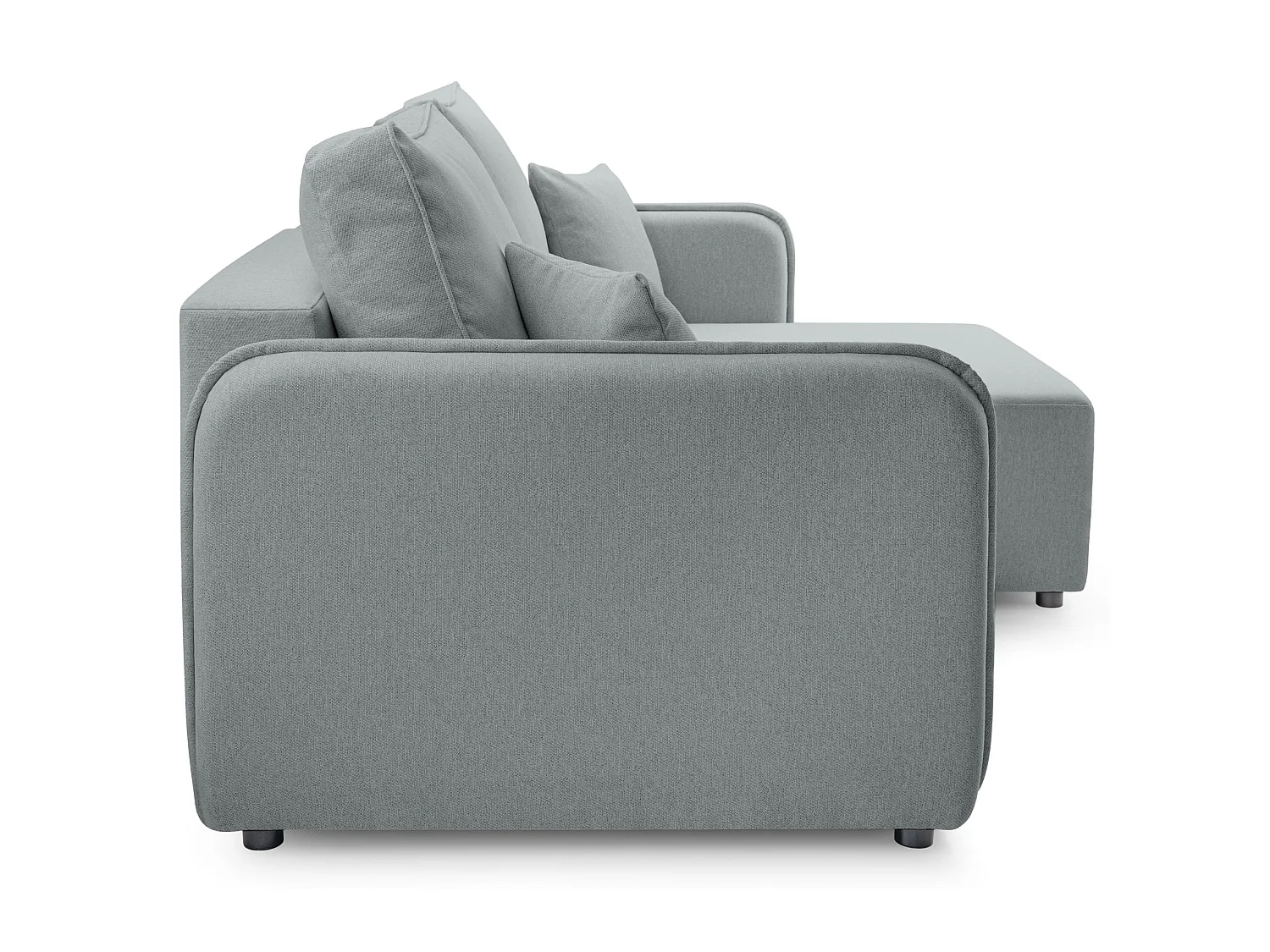 Canapé d'angle convertible 3 places en tissu bleu KASSIAN
