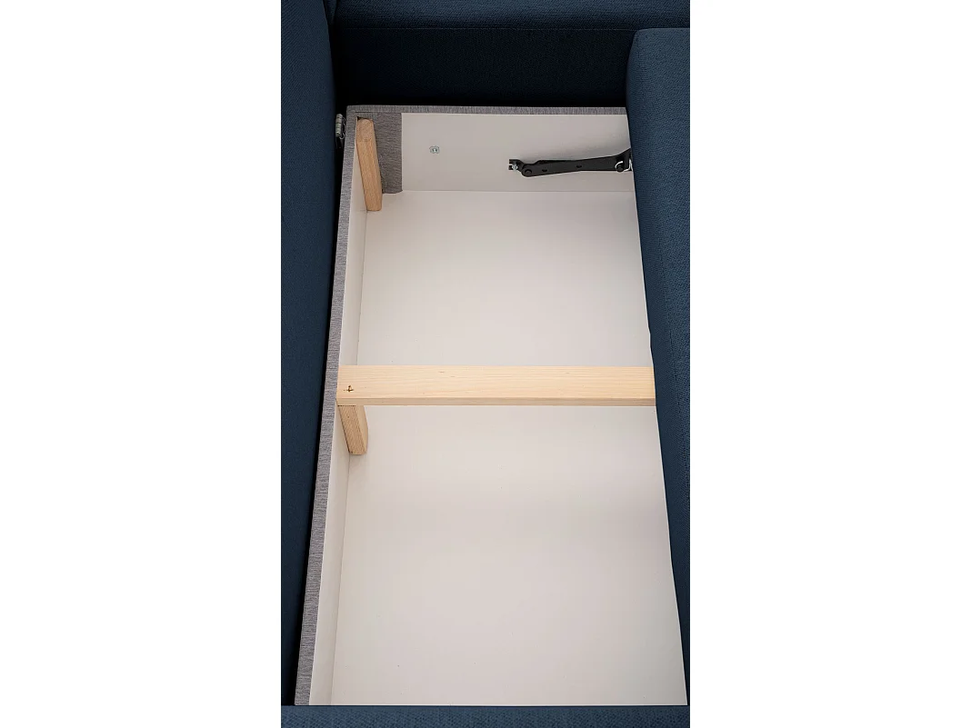 Canapé d'angle convertible 3 places en tissu bleu KASSIAN