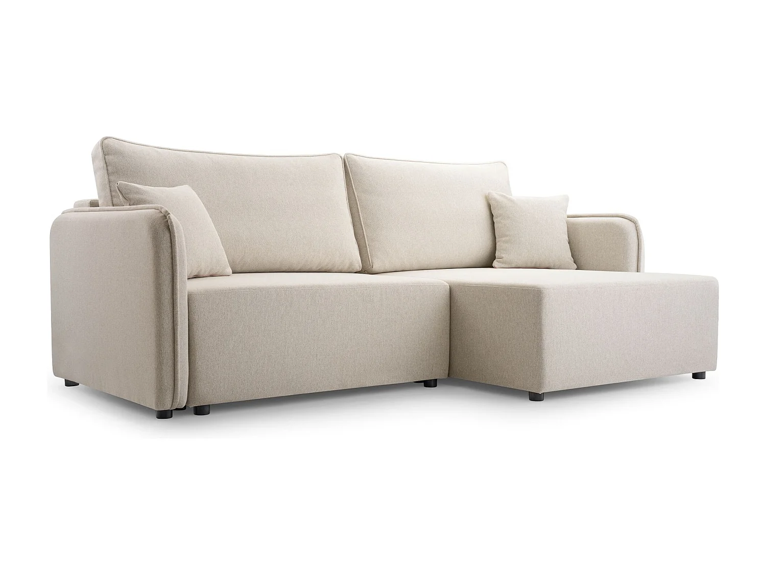 Canapé d'angle convertible – beige clair – côté droit – KASSIAN