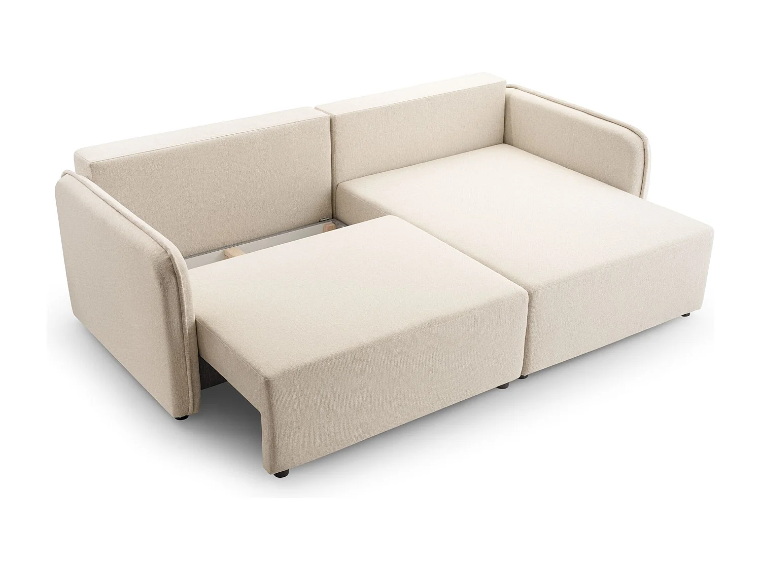 Canapé d'angle convertible – beige clair – côté droit – KASSIAN