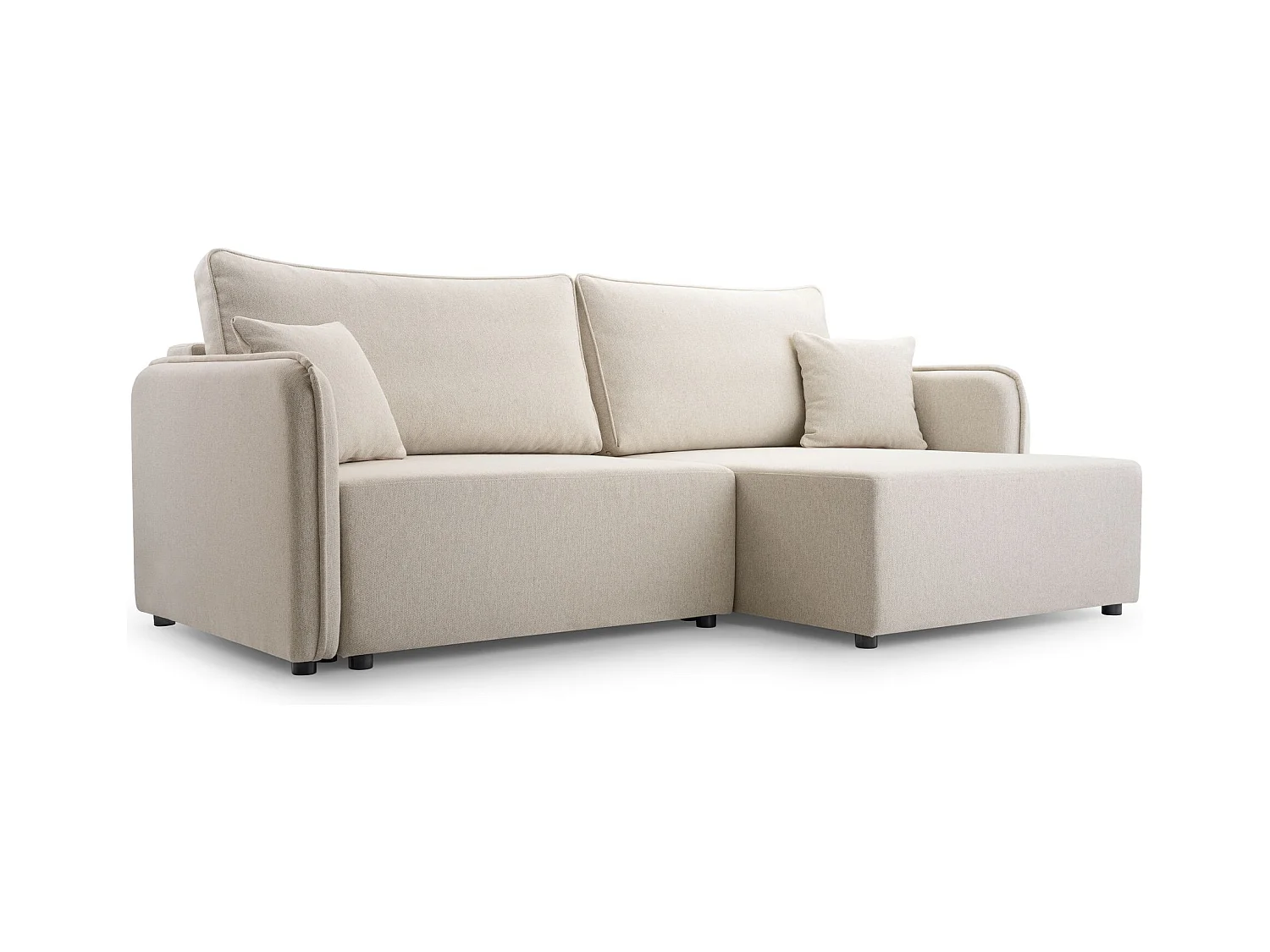 Canapé d'angle convertible – beige clair – côté droit – KASSIAN