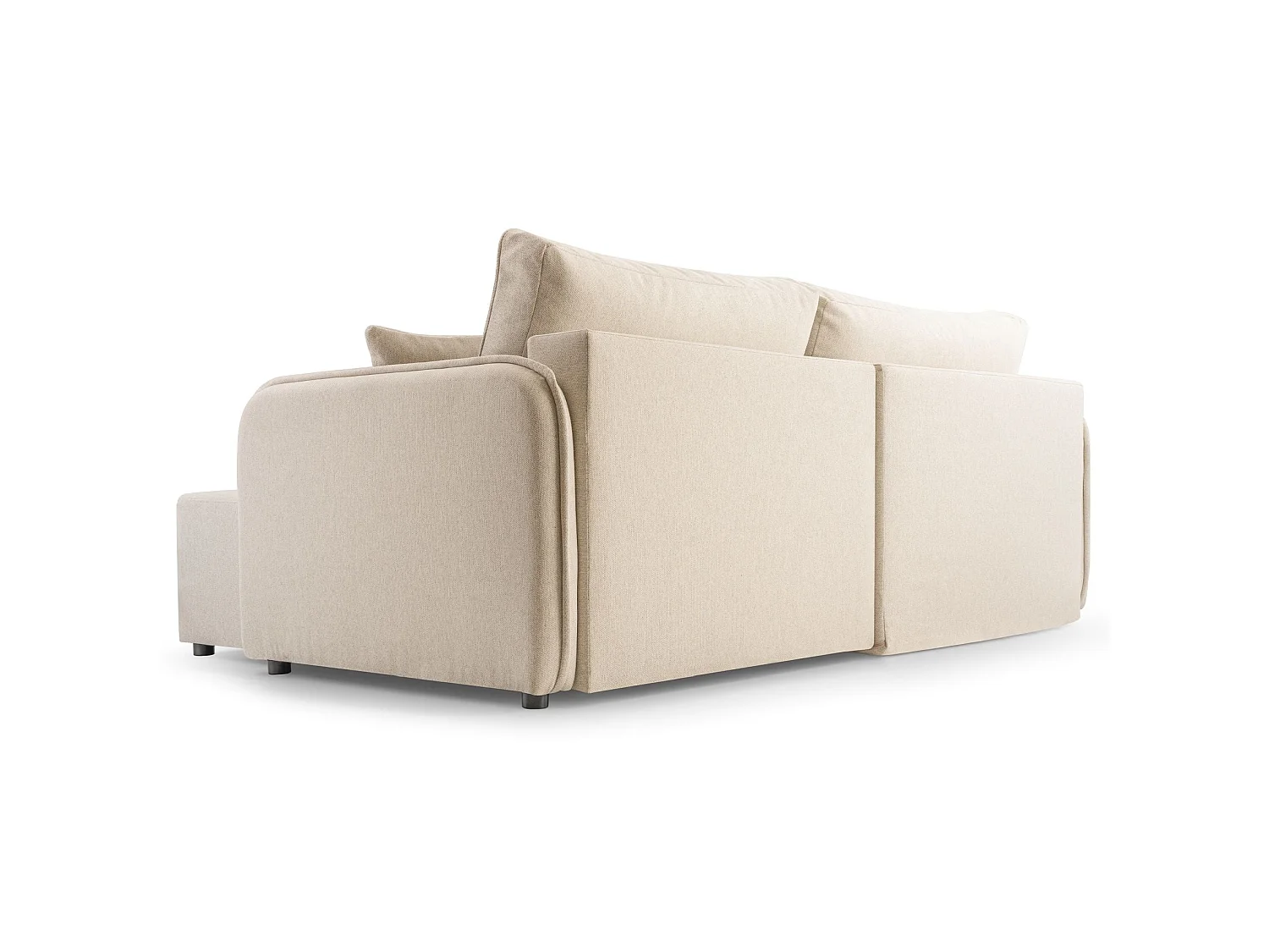 Canapé d'angle convertible 3 places en tissu beige KASSIAN