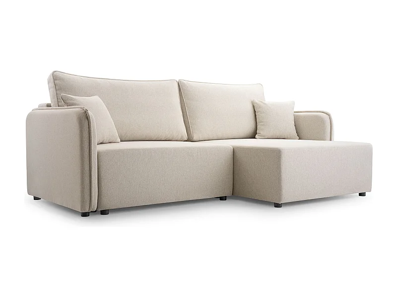 Canapé d'angle convertible – beige clair – côté droit – KASSIAN