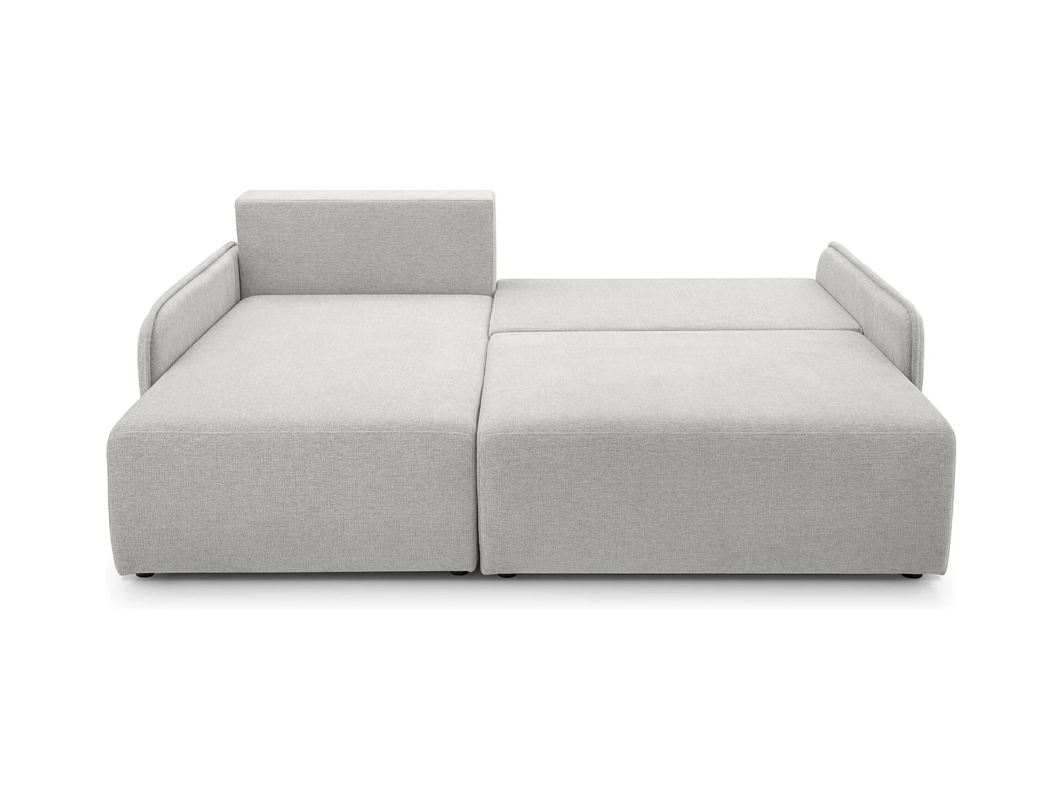 Ecksofa mit Schlaffunktion - Chenille - graubeige - links - NETARRO