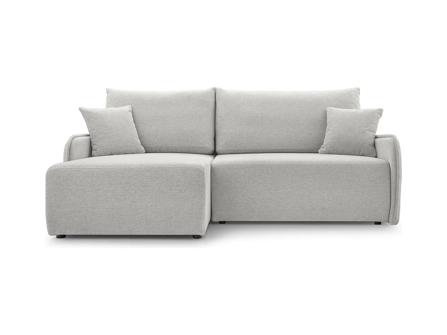 Ecksofa mit Schlaffunktion - Chenille - graubeige - links - NETARRO