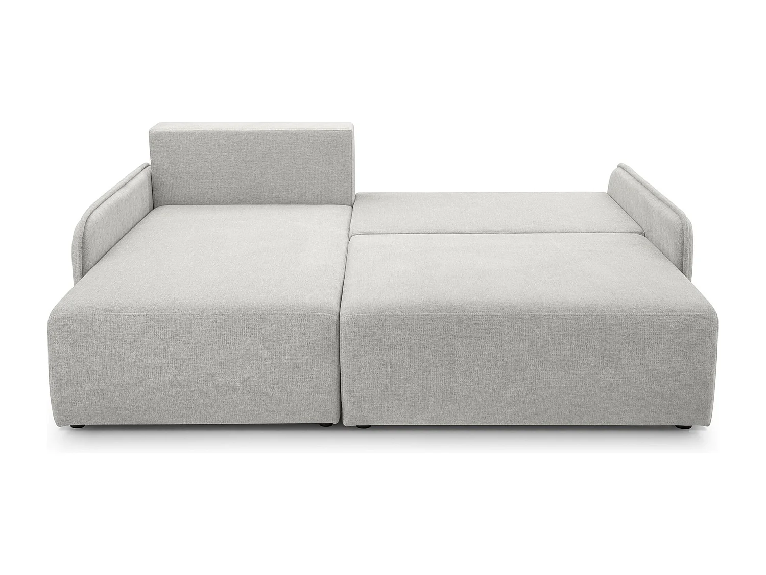Ecksofa mit Schlaffunktion - Chenille - graubeige - links - NETARRO