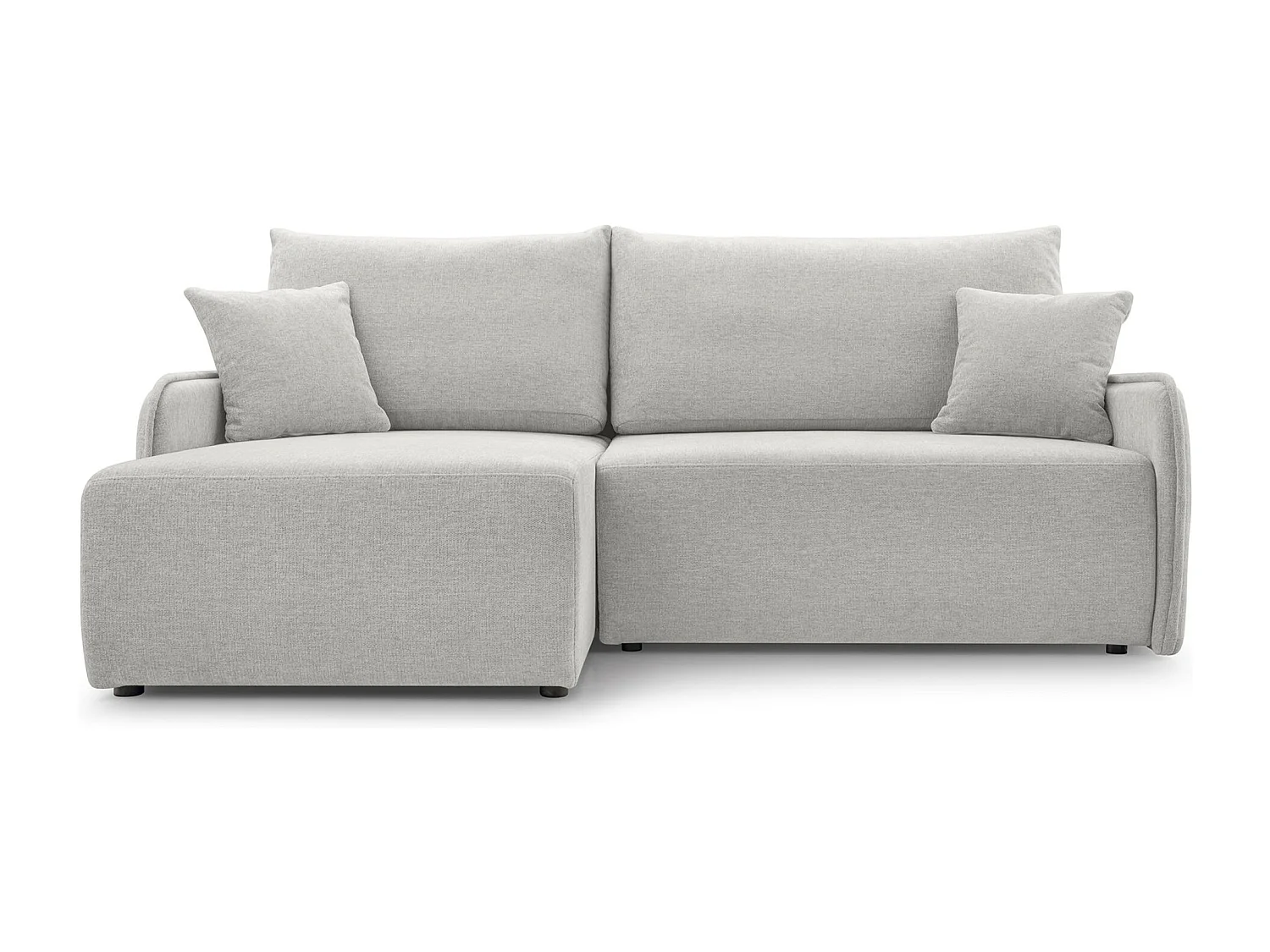 Ecksofa mit Schlaffunktion - Chenille - graubeige - links - NETARRO
