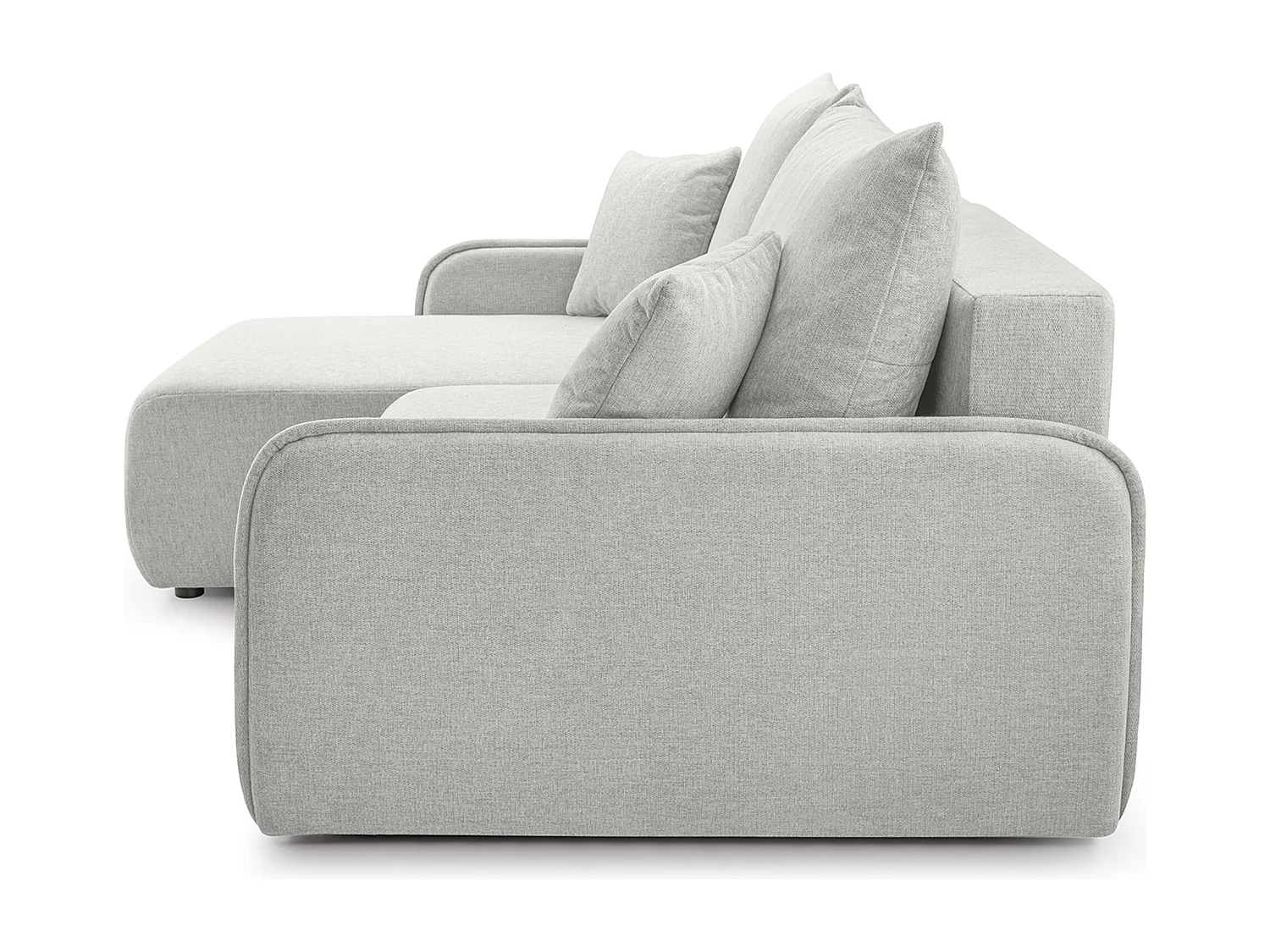 Ecksofa mit Schlaffunktion - Chenille - graubeige - links - NETARRO