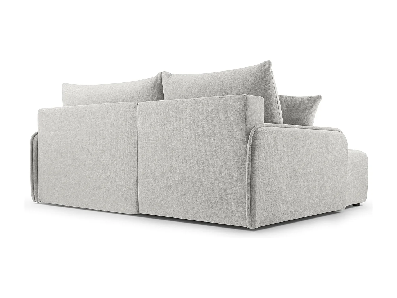 Ecksofa mit Schlaffunktion - Chenille - graubeige - links - NETARRO