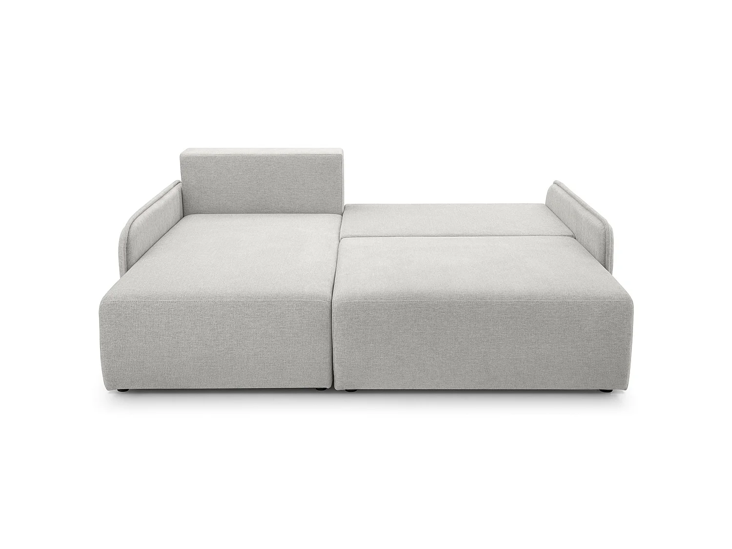 Canapé d'angle convertible 3 places en tissu chenille beige