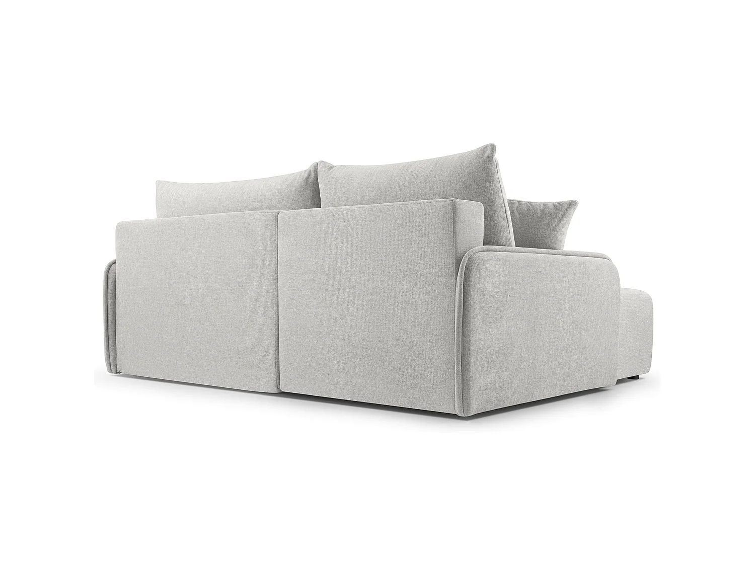 Canapé d'angle convertible 3 places en tissu chenille beige