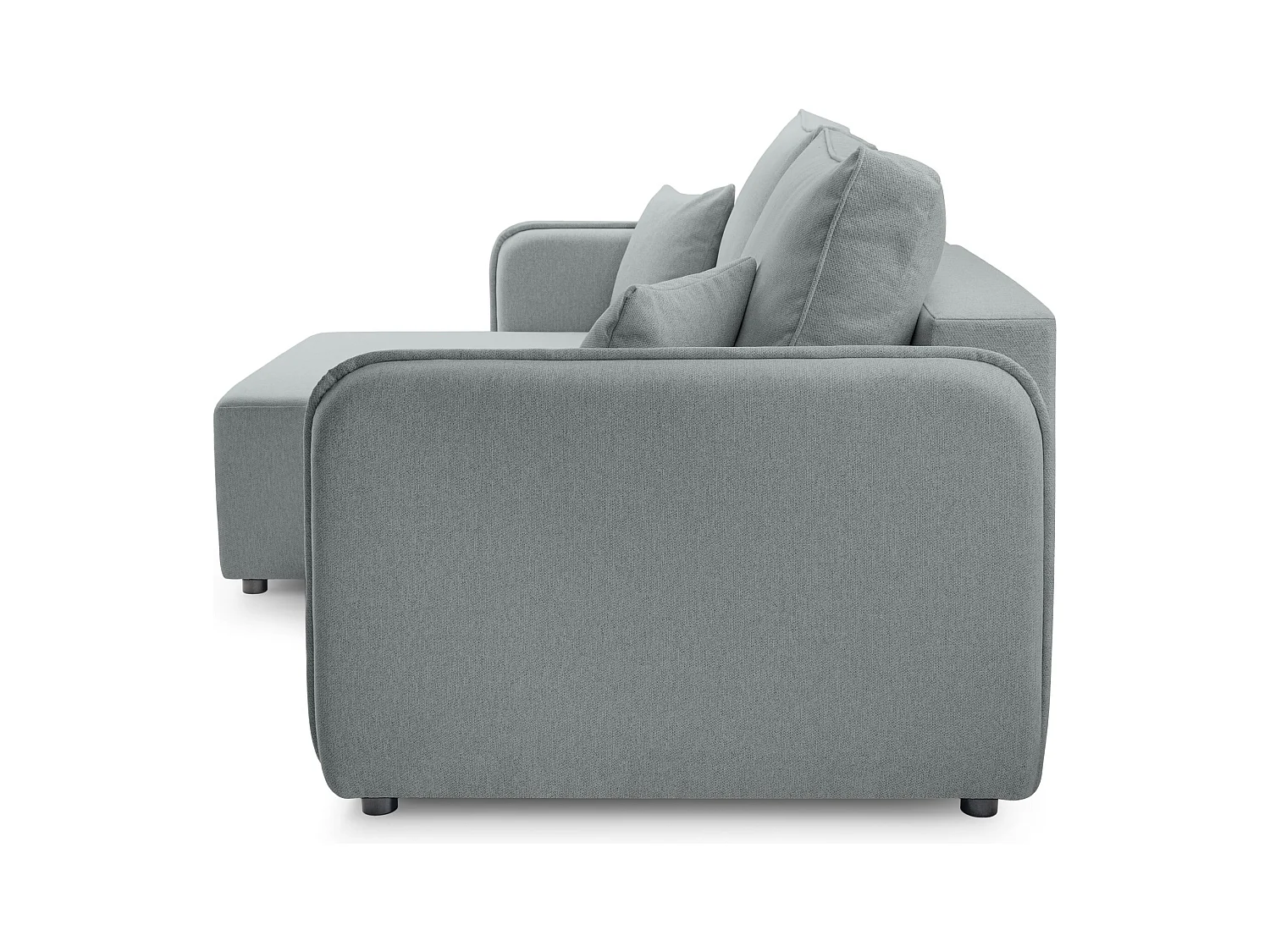 Ecksofa mit Schlaffunktion - Bettkasten - hellgrau - links - KASSIAN