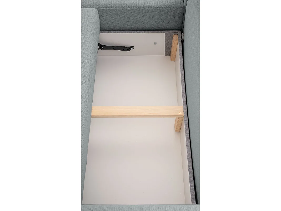 Ecksofa mit Schlaffunktion - Bettkasten - hellgrau - links - KASSIAN