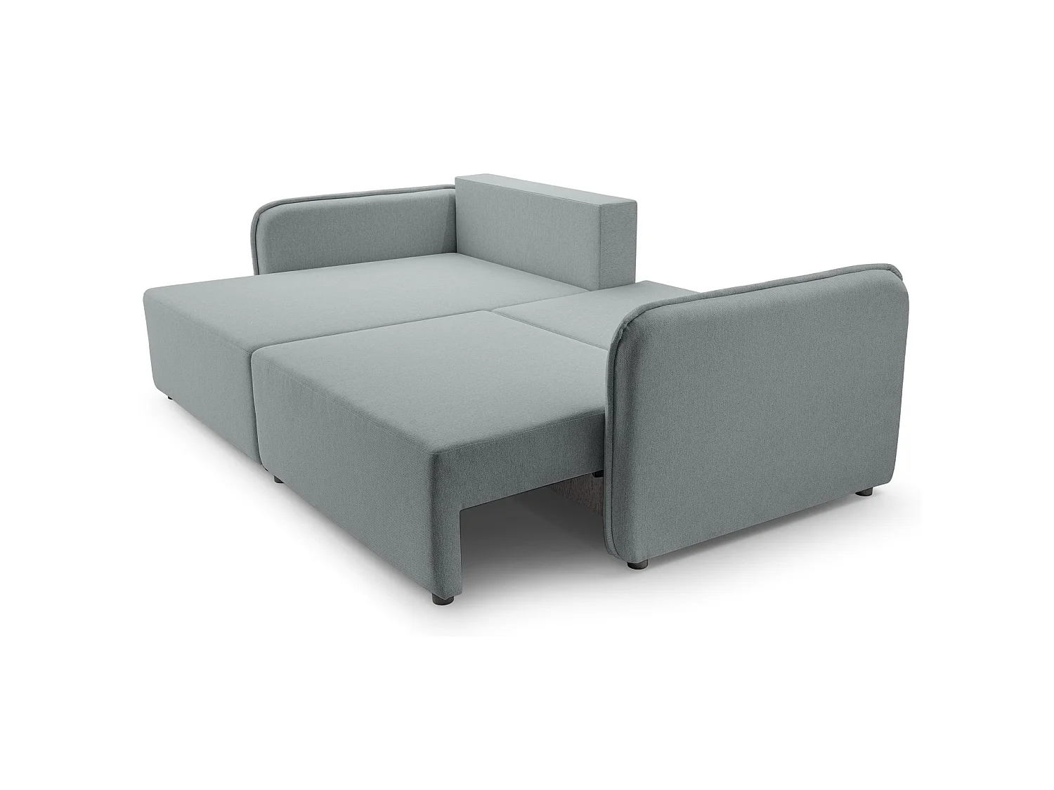 Canapé d'angle convertible 3 places en tissu gris clair KASSIAN
