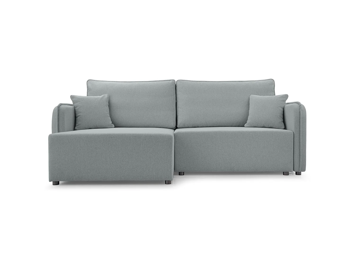 Canapé d'angle convertible 3 places en tissu gris clair KASSIAN